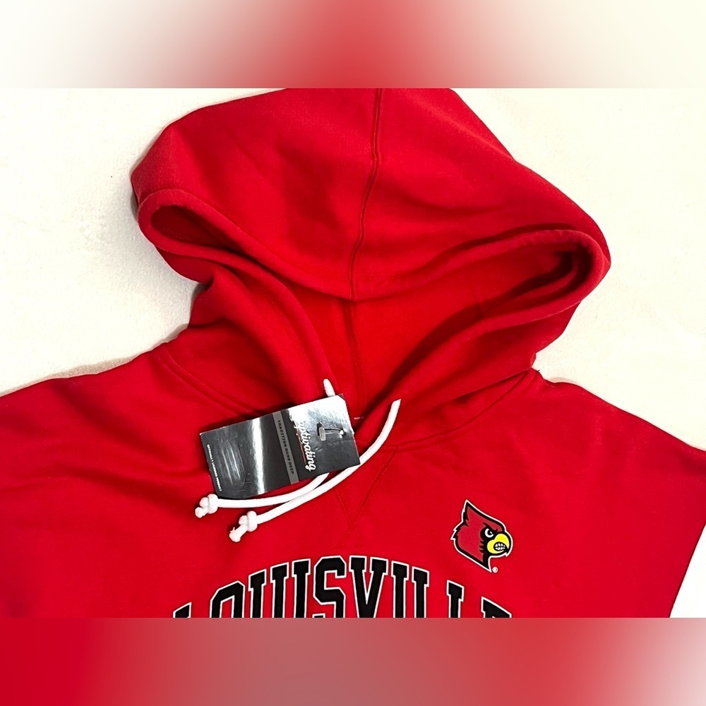 Louisville Cardinals Women’s Captivating Red White Gray Hoodie Sweatshirt - Picture 5 of 16